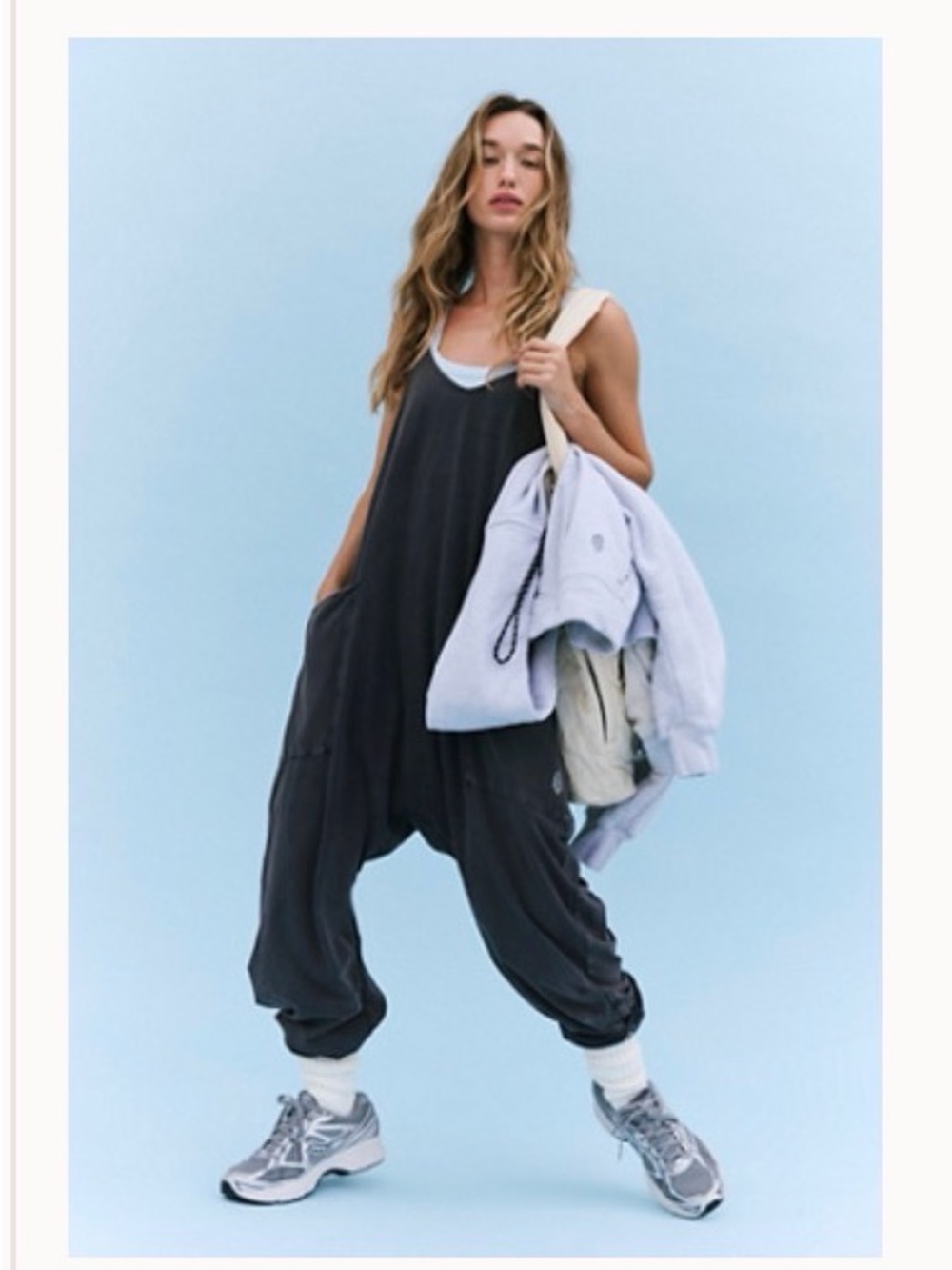 Free People Hot Shot Onesie Washed Black Small